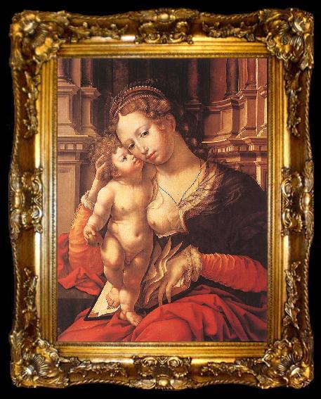 framed  GOSSAERT, Jan (Mabuse) Virgin and Child sdg, ta009-2